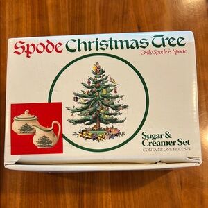 Spode Green and Cream Holiday Decor Set